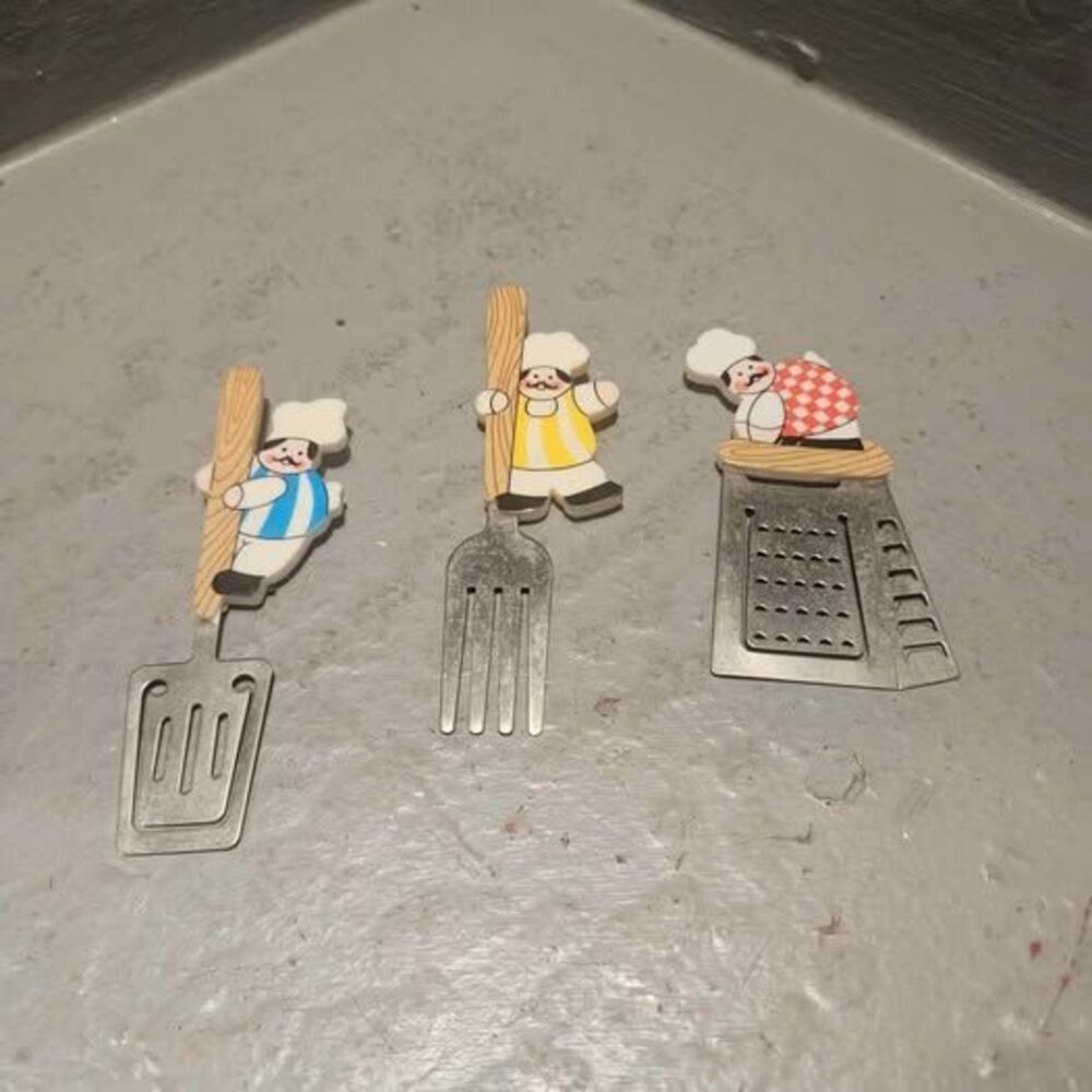 Vintage Chef Kitchen Magnets - Set of 3